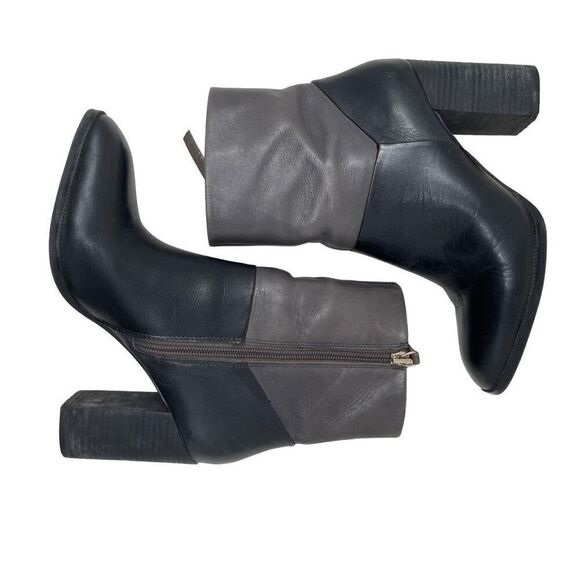 Aldo Womens Colorblock Leather Block Heel Catheryn Ankle Boots Black & Gray Sz 8 - Picture 5 of 9